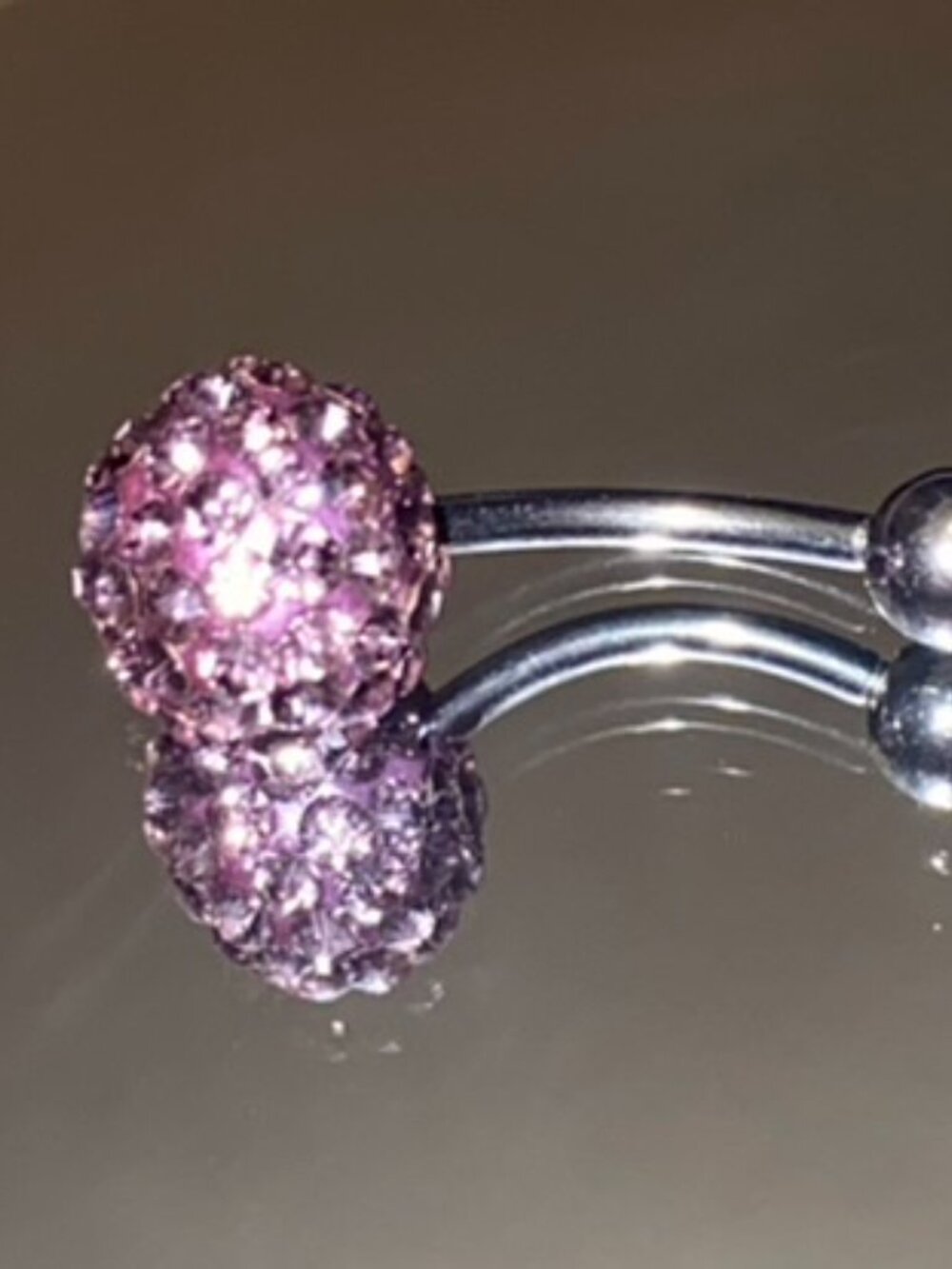 Shamballa Belly Ring Navel Amethyst CZ